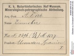 Etiketten zu Cinnabarit (NHMW-MIN-Al126)